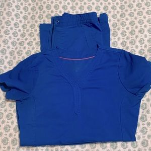 Purple Label XS blue scrub set